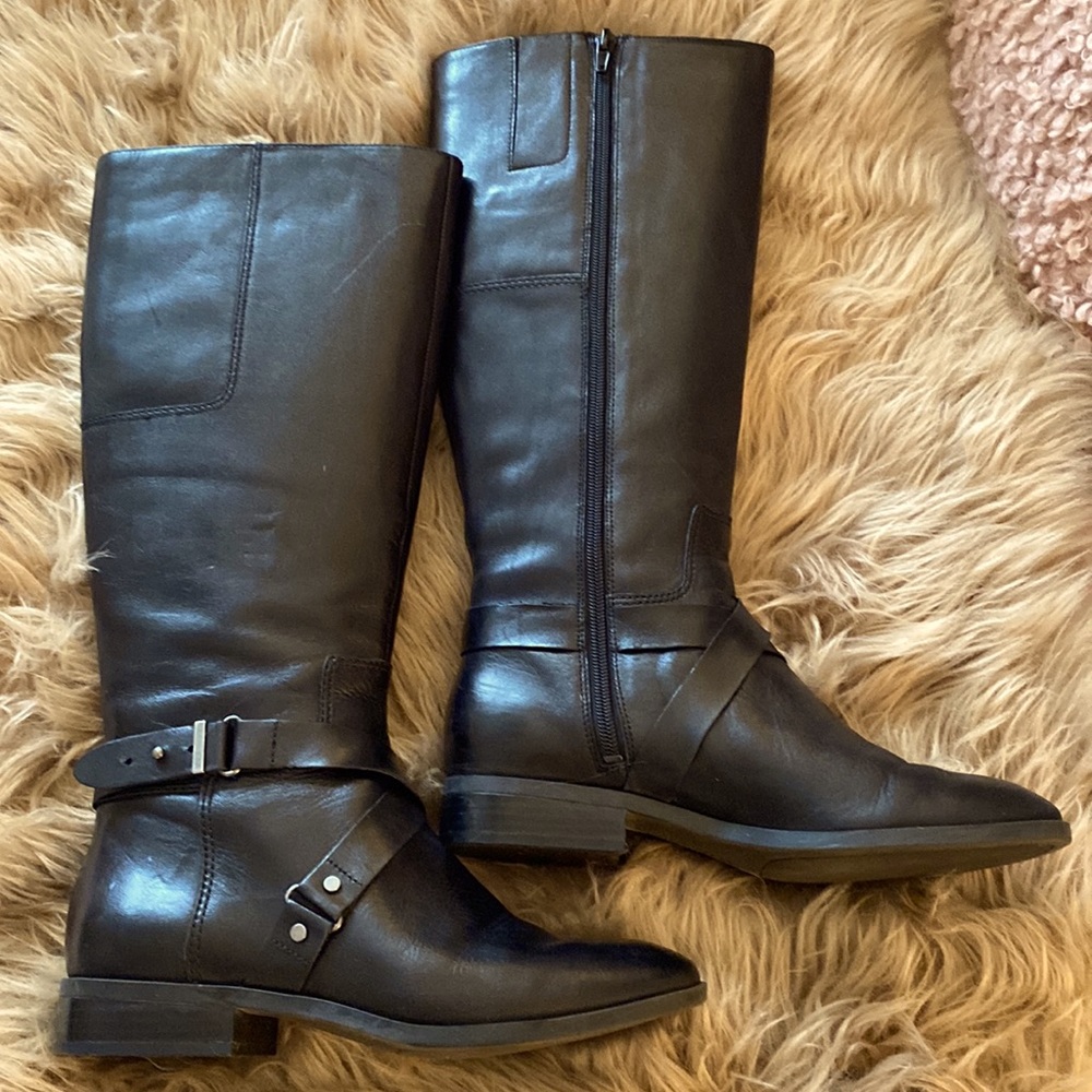 100% soft leather knee high boots